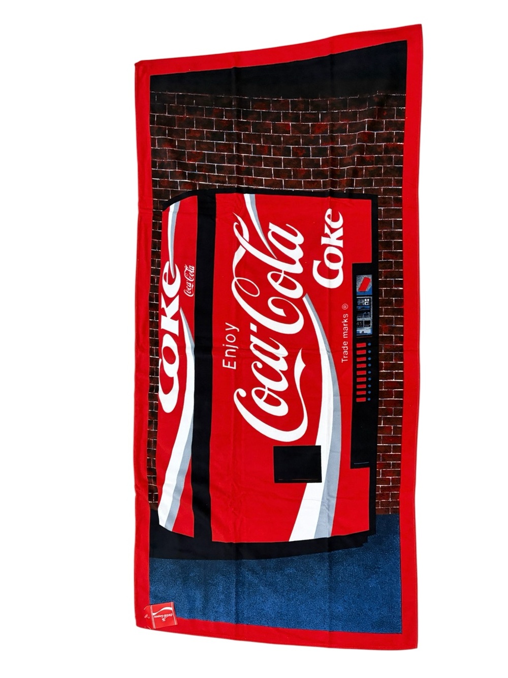 VTG NWT Coca Cola Vending Machine Brick Wall Beach Towel 1989 Summer